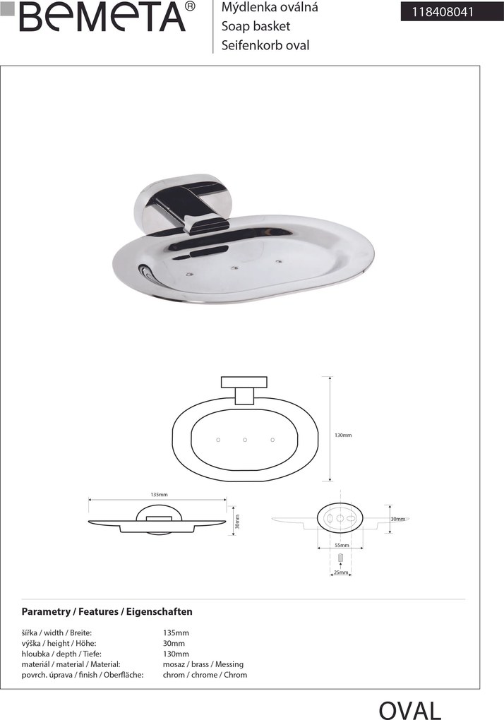 Bemeta Design OVAL: Mydelnička - 118408041