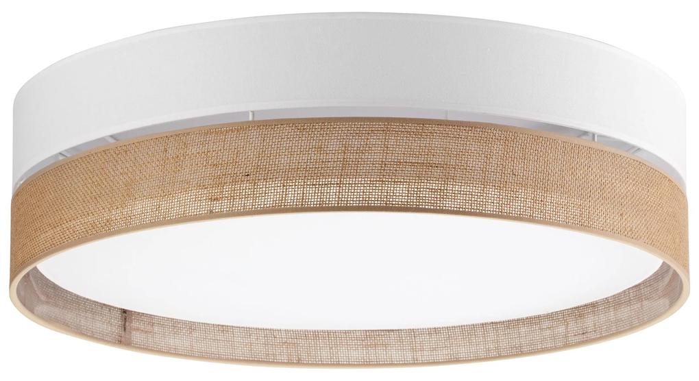 TK-LIGHTING Prisadené stropné moderné osvetlenie LINOBIANCO, 4xE27, 60W, okrúhle, hnedá/biela