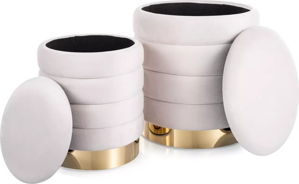 SI Britta Velvet taburetka (sada) svetlo béžová