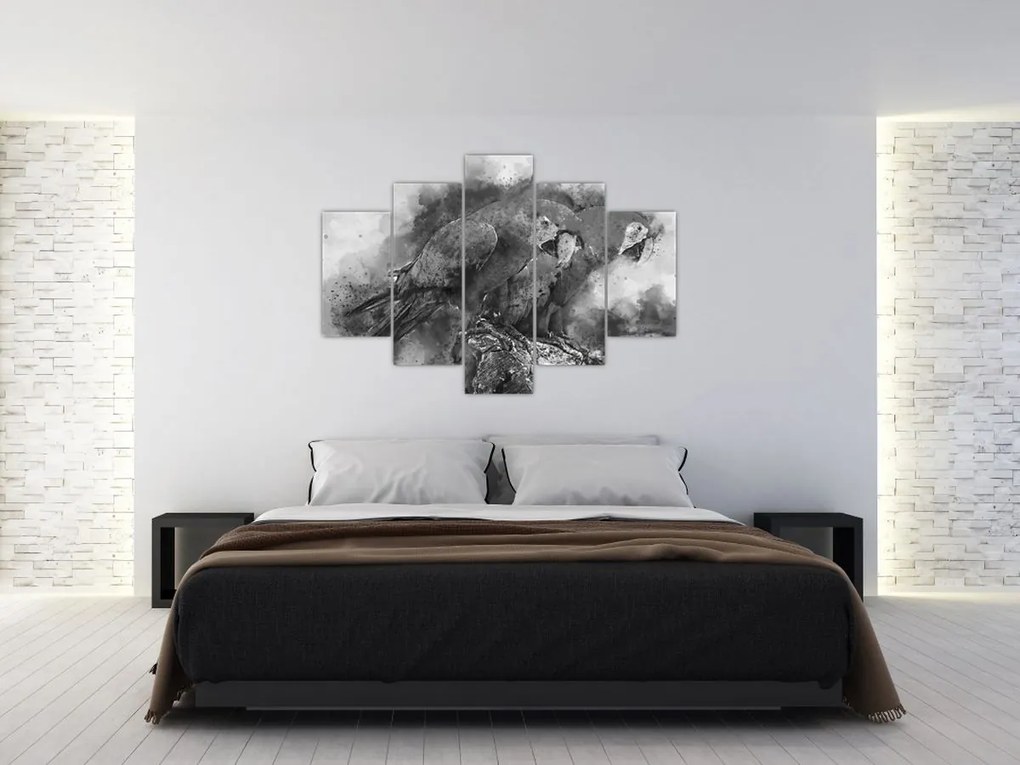 Obraz - Akvareloví papagáje (150x105 cm)