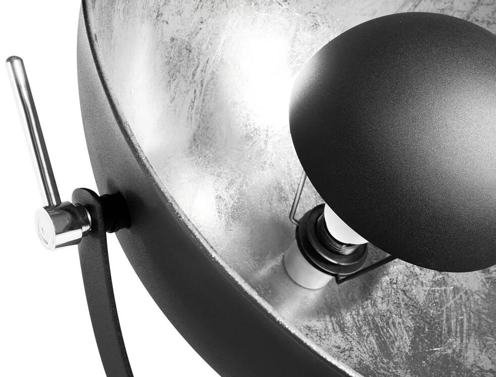 Stojaca lampa čierno-strieborná 165 cm THAMES II Beliani