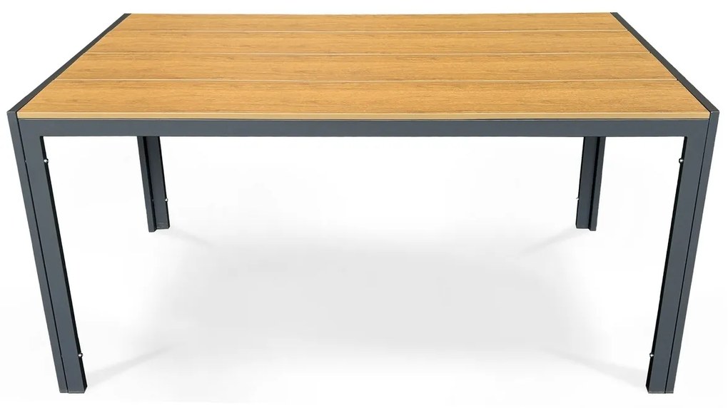 Autronic Záhradný stôl, kov, polywood, hnedá,AZT-S1215 OAK