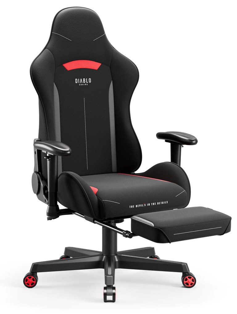 Čierna a červená otočná herná stolička Diablo X-Starter