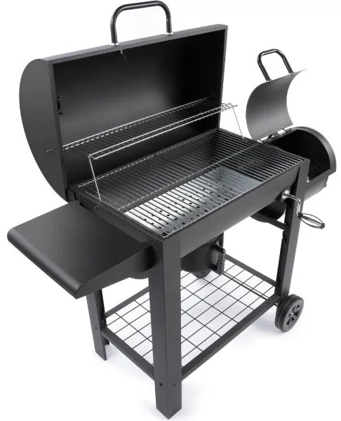 Fieldmann - Gril na drevené uhlie s údiarňou čierna