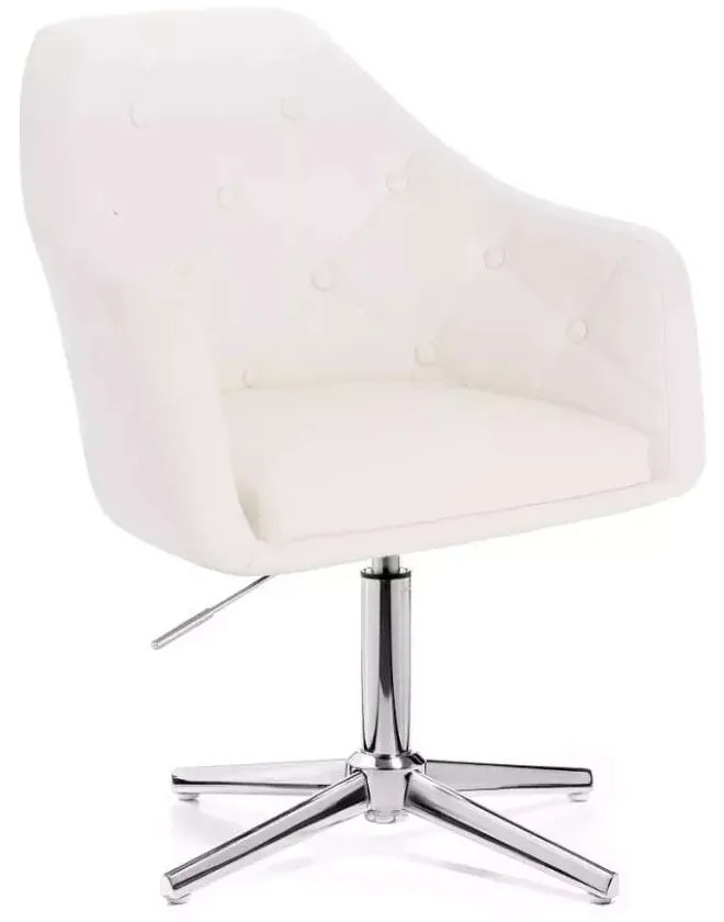 LuxuryForm DESIGN Kreslo ANDORA na striebornom kríži - biele