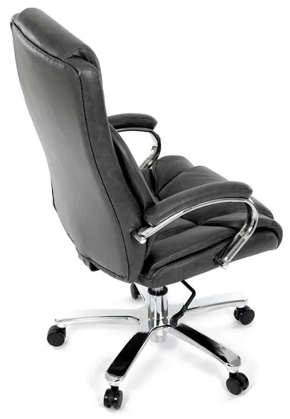 Kancelárske kreslo RYZAR — ekokoža, sivá, nosnosť 150 kg