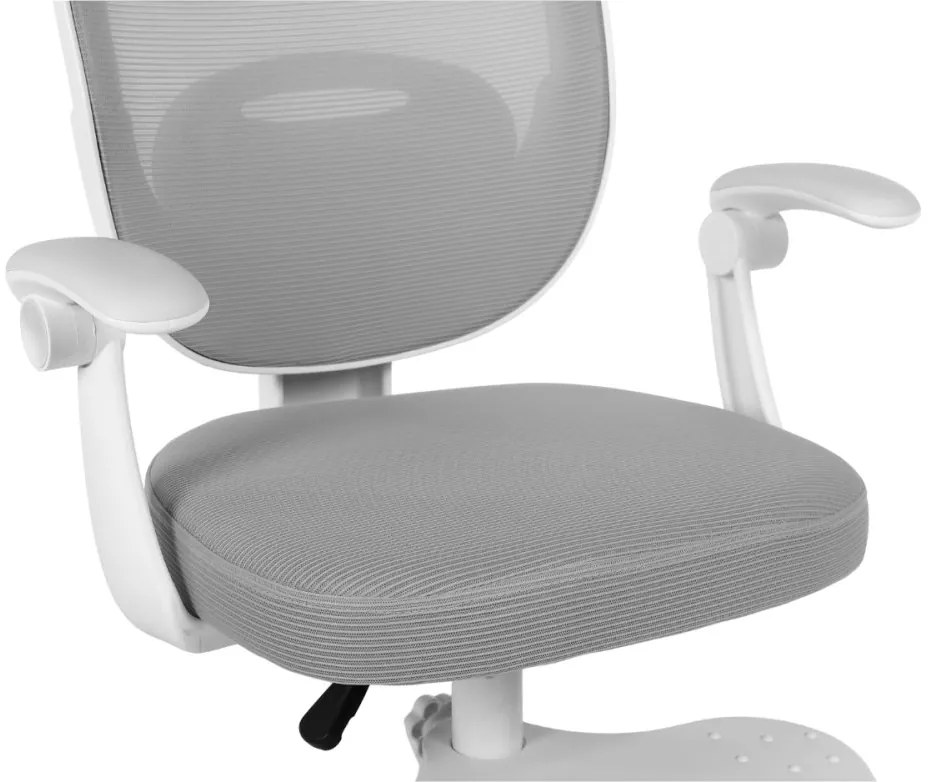 Detská otočná stolička Neoseat JUNI 008 s podnožou — látka, sivá