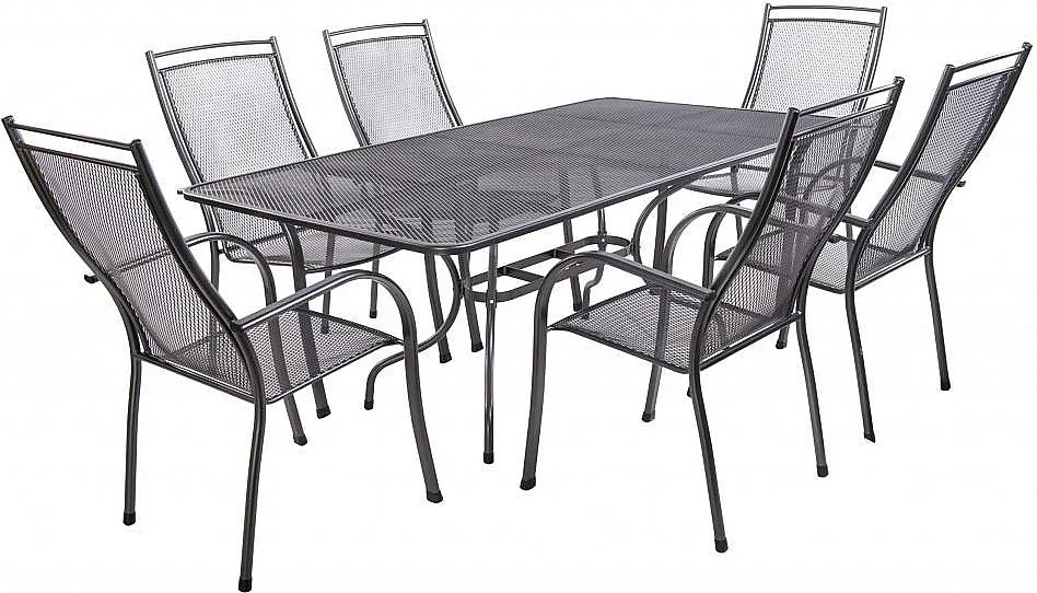 Záhradná kovová zostava PALMA I. 1+6 Stôl obdĺžník 190x105 cm (CT0310)