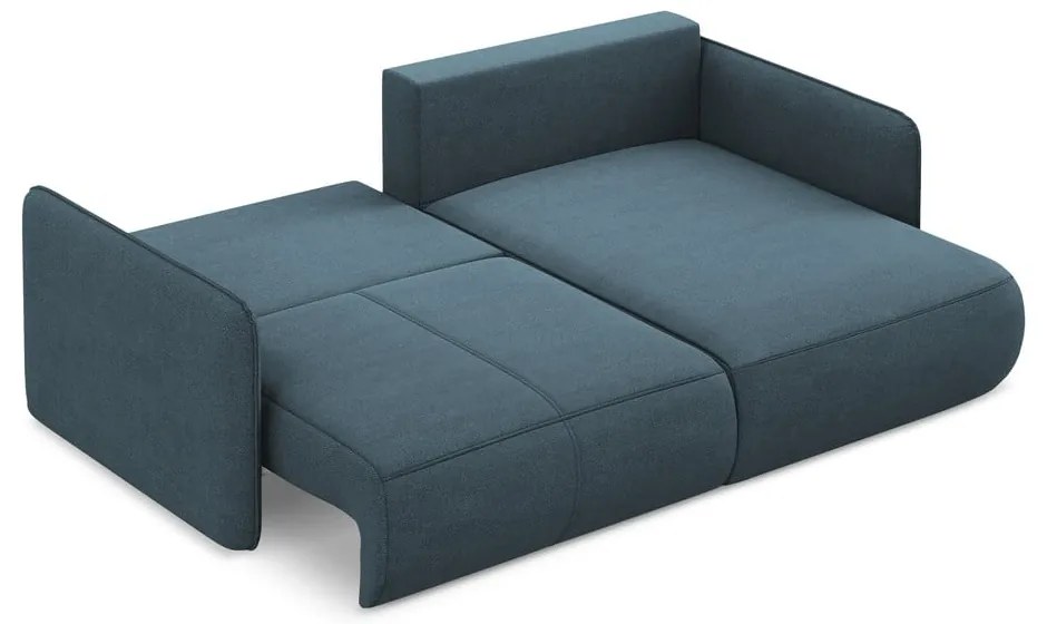 Modrá rozkladacia/s úložným priestorom rohová pohovka (pravý roh) Nanea – Makamii