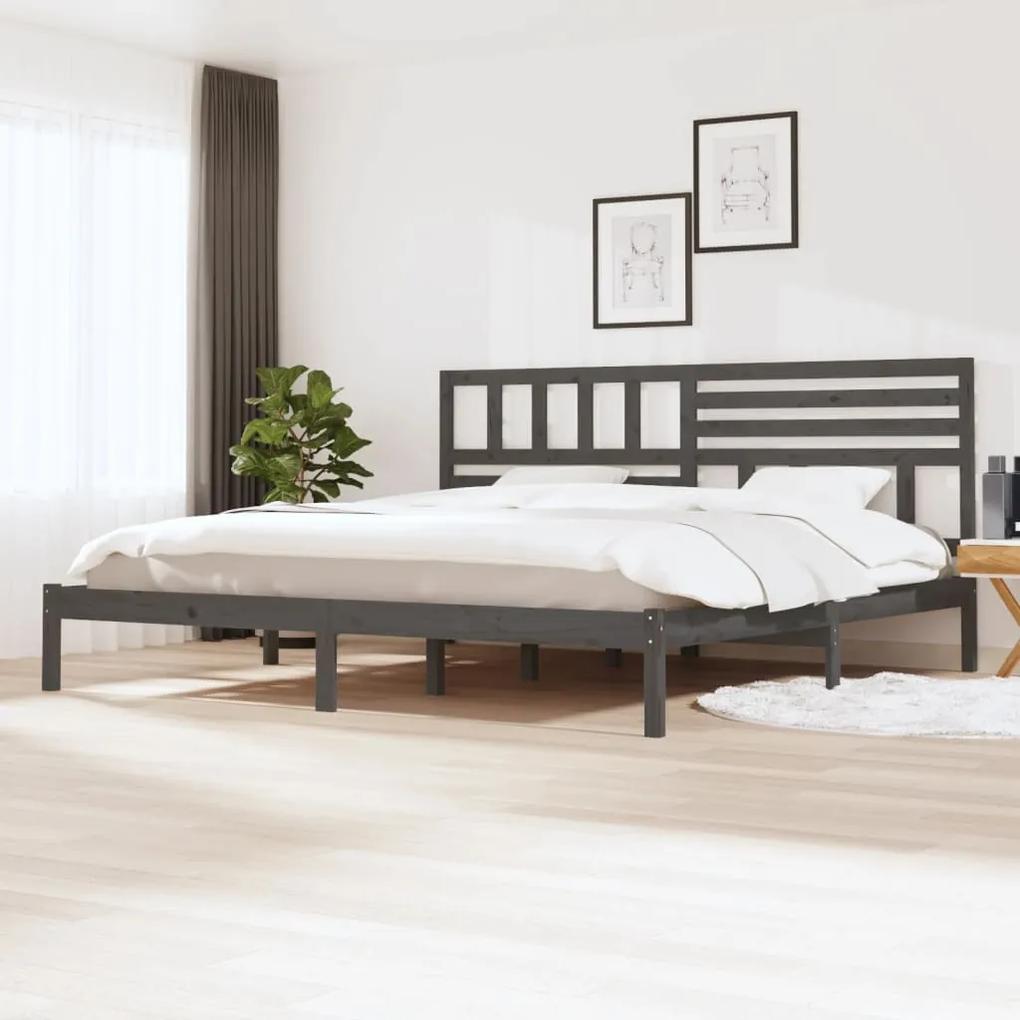 Rám postele sivý borovicový masív 200x200 cm