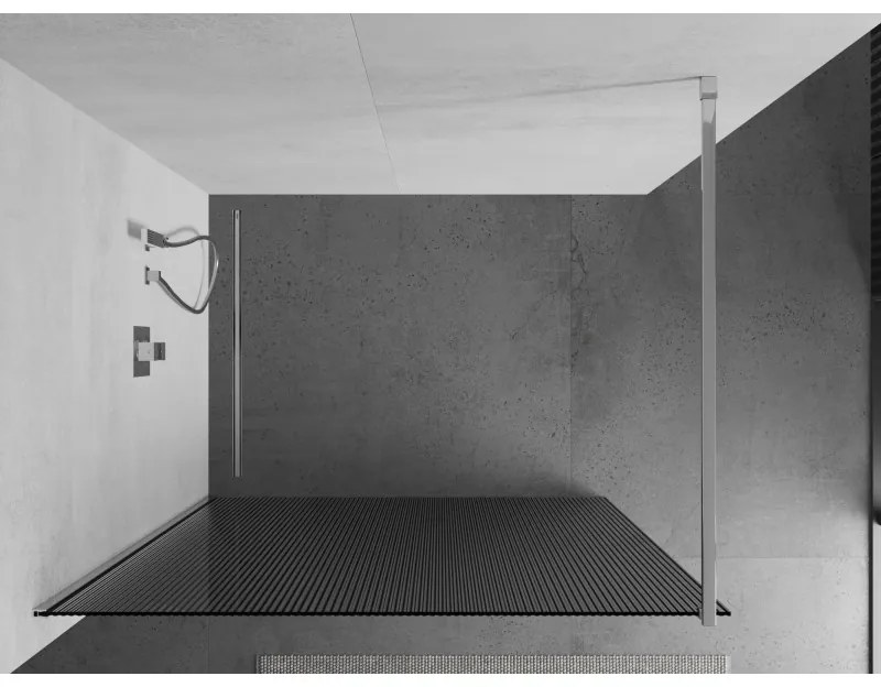 Mexen Kioto, sprchová zástena 90 x 200 cm, 8mm sklo s rebrovým vzorom, chrómový profil, 800-090-101-01-09