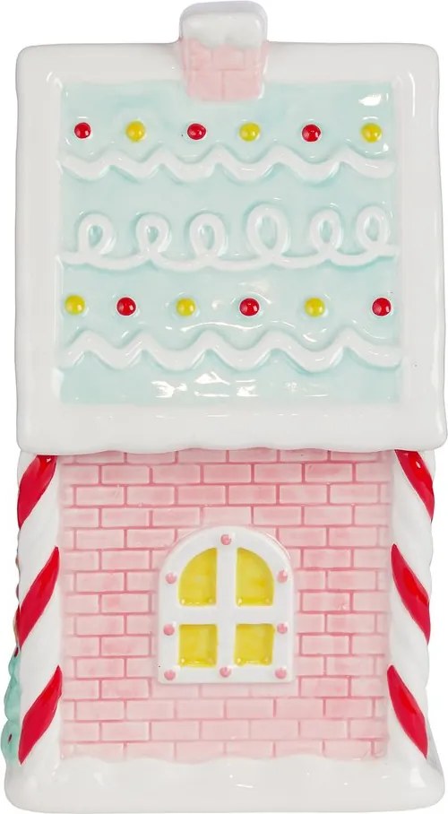 SWEET X-MAS Dóza na sušienky perníková chalúpka - ružová