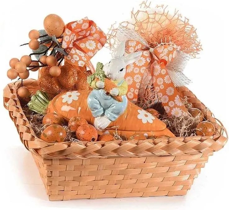 Bambusový košík – oranžový 27 × 22 cm