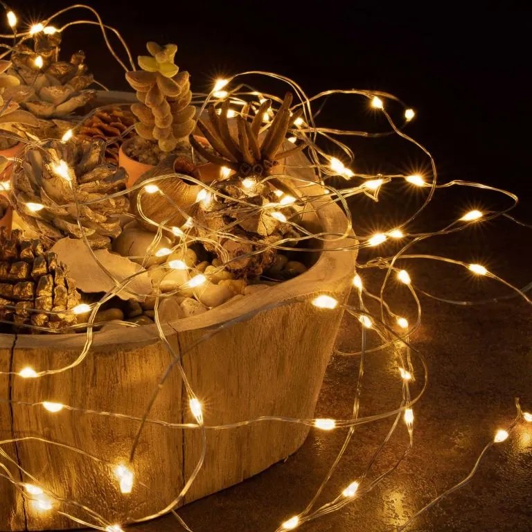 Sada 4 svetelných káblov 40 LED, teplá biela