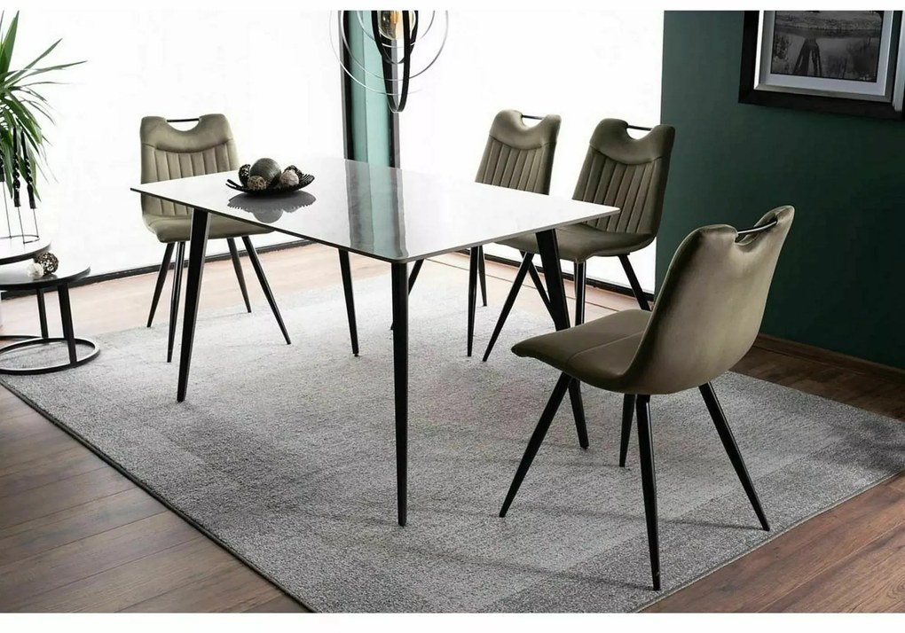Jídelní stůl Ivy 140 cm šedý/černý mat