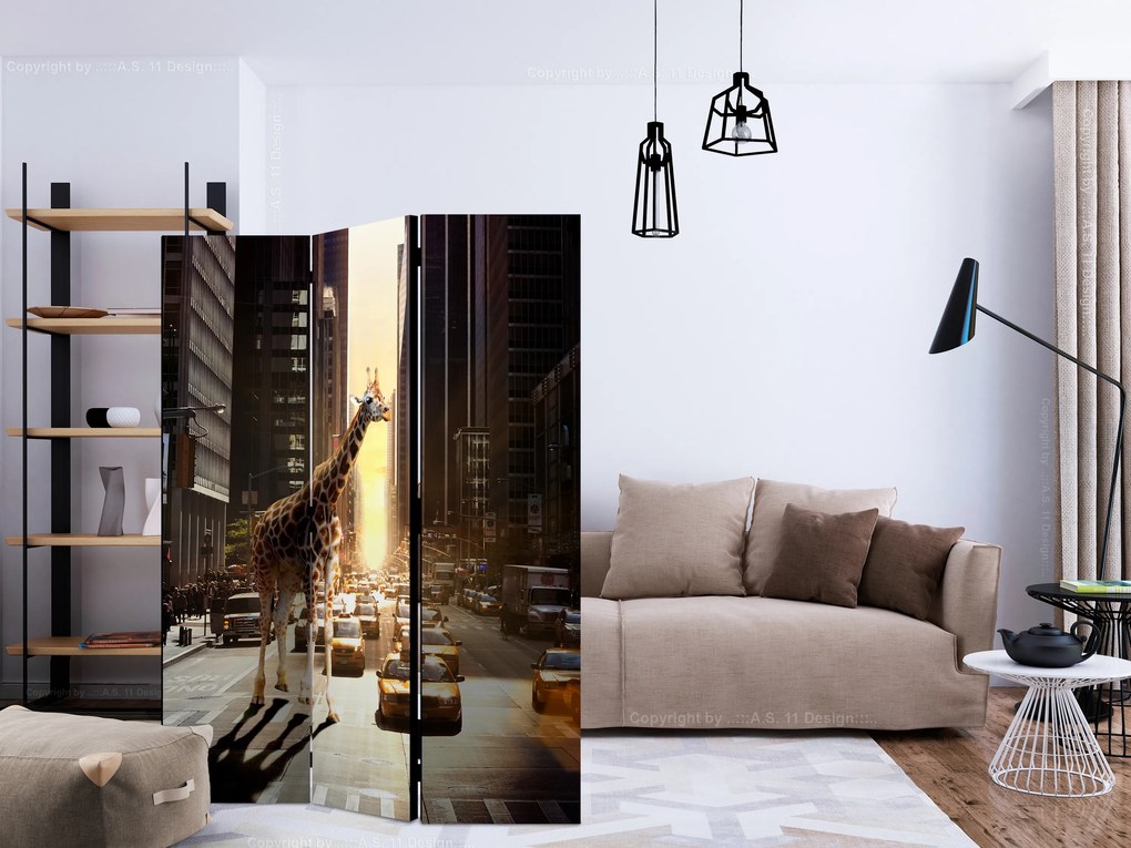 Artgeist Paraván - Giraffe in the Big City [Room Dividers]