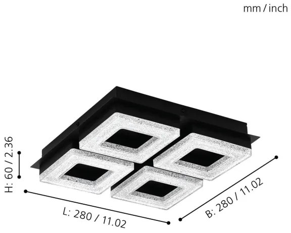 Eglo 99326 - LED stropné svietidlo FRADELO 4xLED/4W/230V