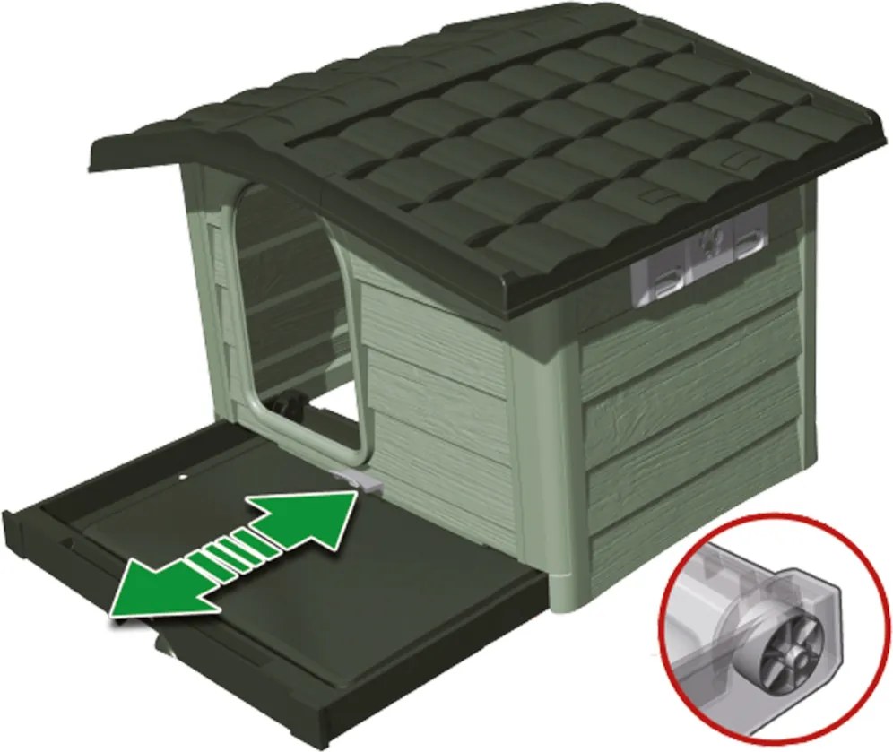 BAMA Búda pre psov plastová GRM, zelená, stredná