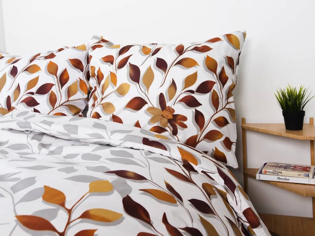 XPOSE® Bavlnené obliečky IVANKA na dve postele - hnedé