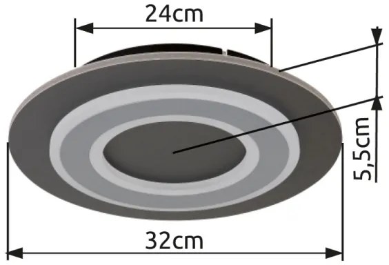 Globo 48032-24 - LED Stropné svietidlo JAYDEN LED/24W/230V pr. 32 cm antracit