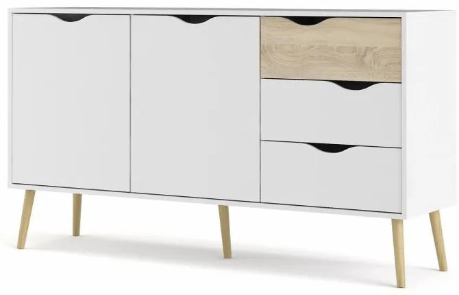 Biela komoda OSLO 75381 s 3 zásuvkami