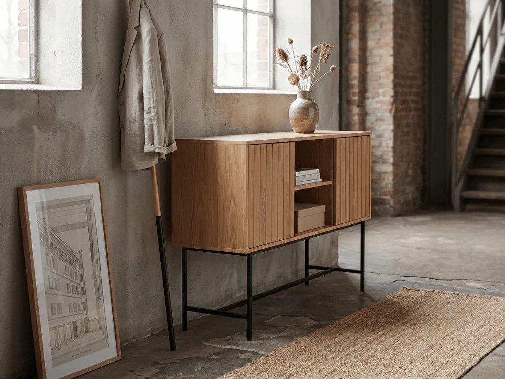 Komoda so skrinkami VALMOR 90x127 cm, dekor dub