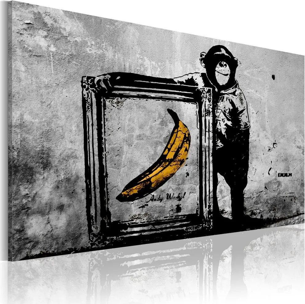 Obraz na plátne Bimago - Inspired by Banksy - black and white 60x40 cm