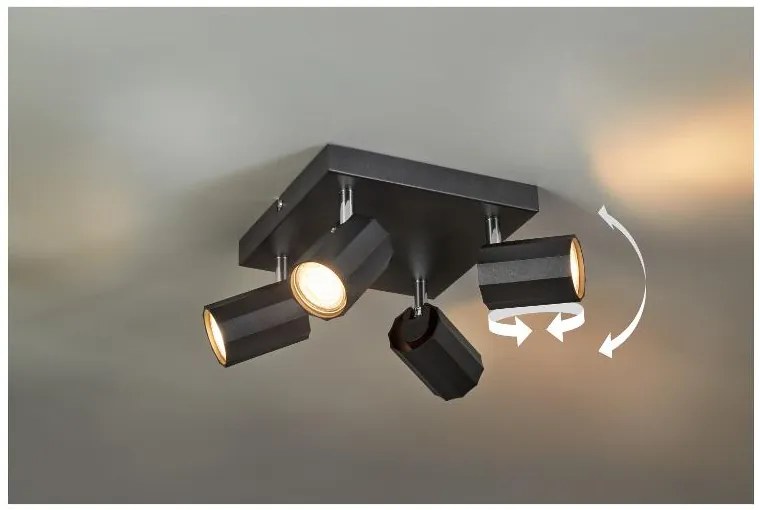 Livarno home Stropné svietidlo (stropné bodové svietidlo, čierne)  (100393017)