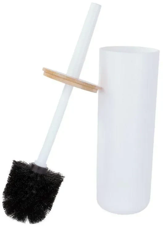 Erga Madera, toaletná WC kefa na postavenie, biela-hnedá, ERG-YKA-P.MADERA-WHT