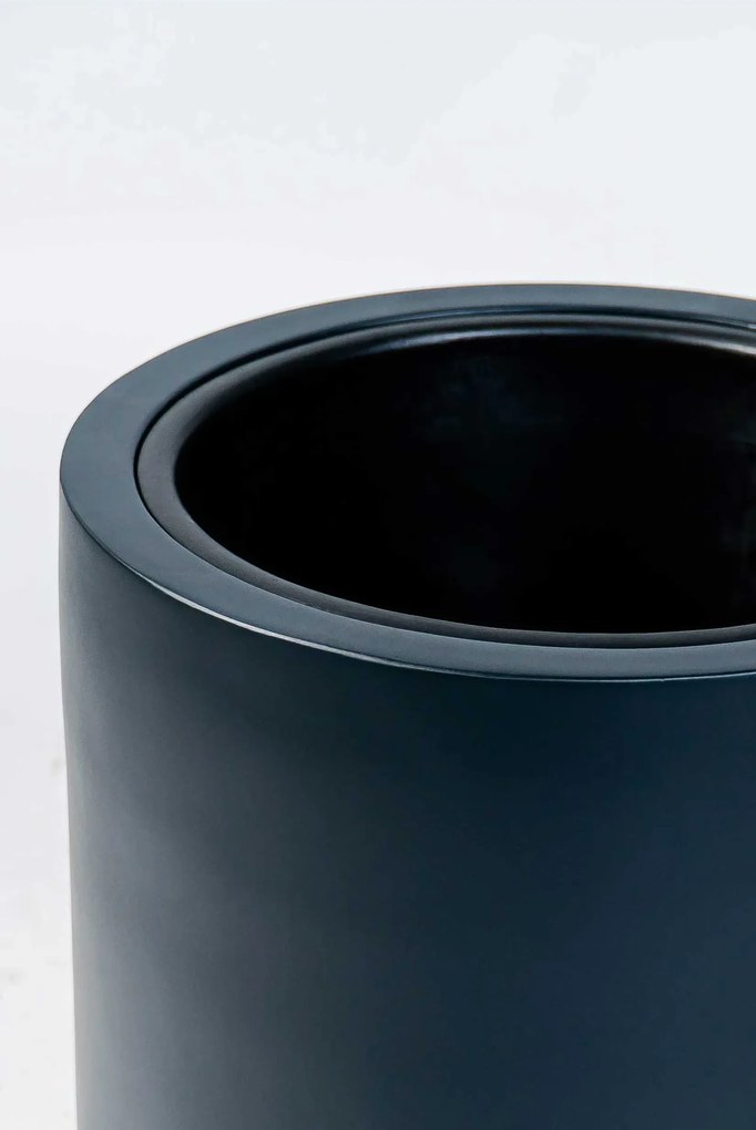 Okrúhly kvetináč ESTRA, výška 40 cm, čierny mat