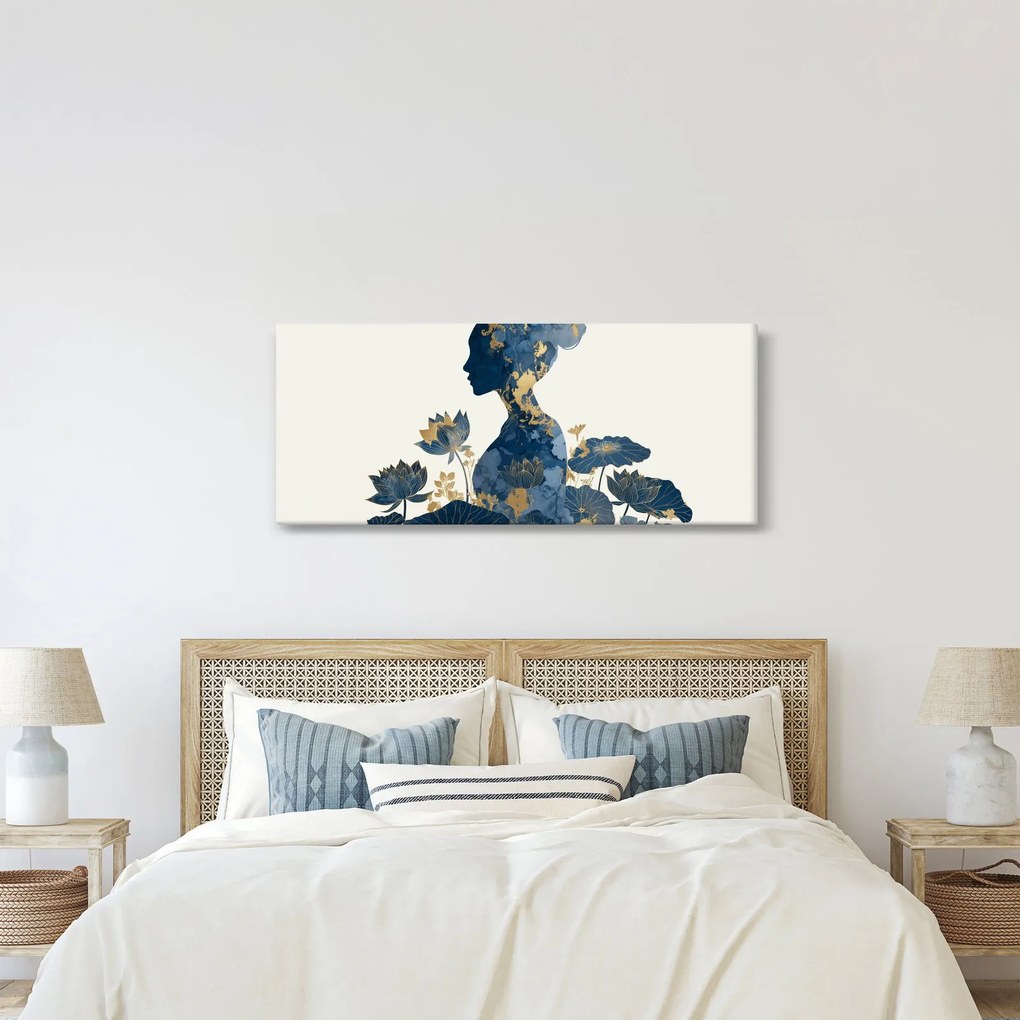 Obraz - Mramorový profil ženy (120x50 cm)