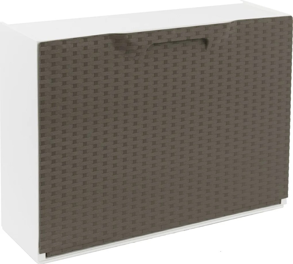 ARTPLAST Plastový stojan na topánky Rattan U50-FRT, šírka 51 cm, sivobiely/biely