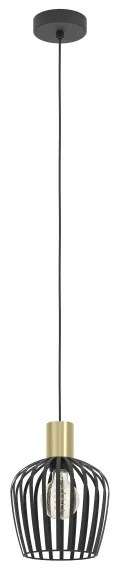 Eglo 901036 - Luster na lanku EMPOLI 1xE27/40W/230V čierna/zlatá