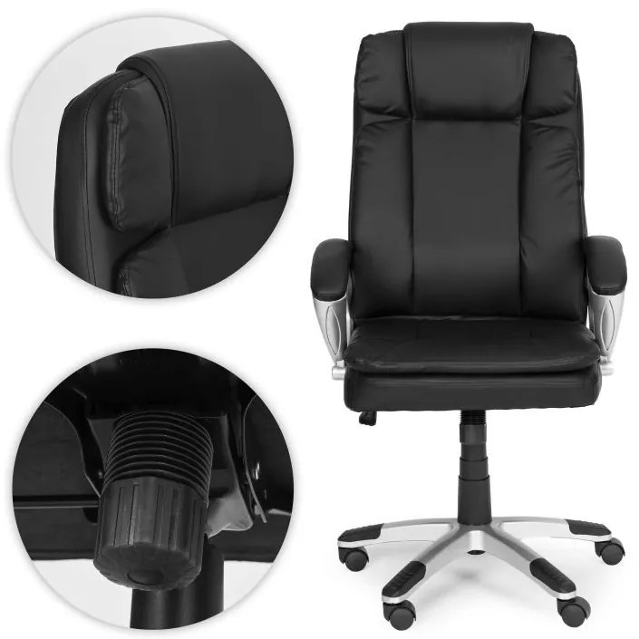 Ergonomická kožená kancelárska stolička s dvojitou výplňou