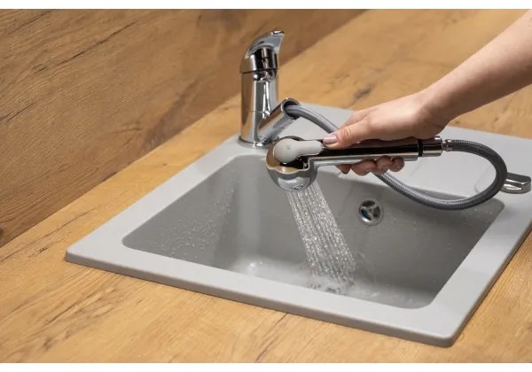 KFA Armatura 6613-110-00 - Drezová batéria s vyťahovacou sprškou INDIRA l. chróm