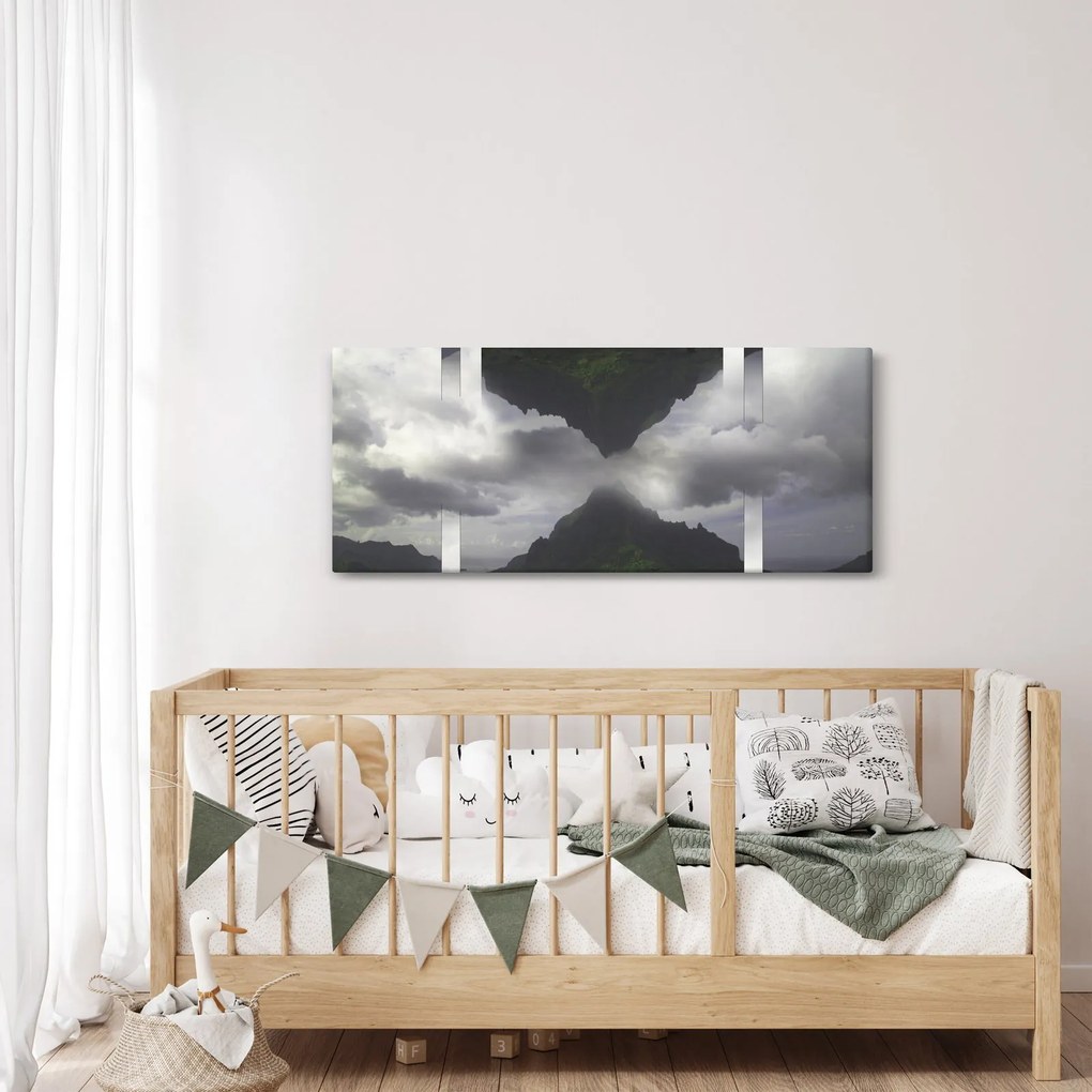 Obraz - Hory na Islande, geometrická koláž (120x50 cm)