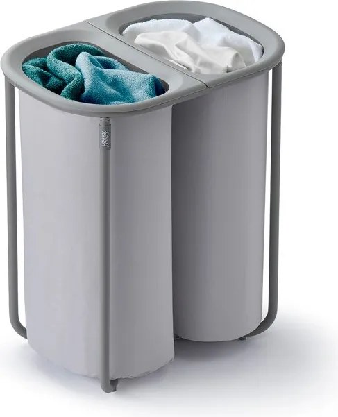 Svetlosivý látkový kôš na bielizeň 2x40 l Duo – Joseph Joseph