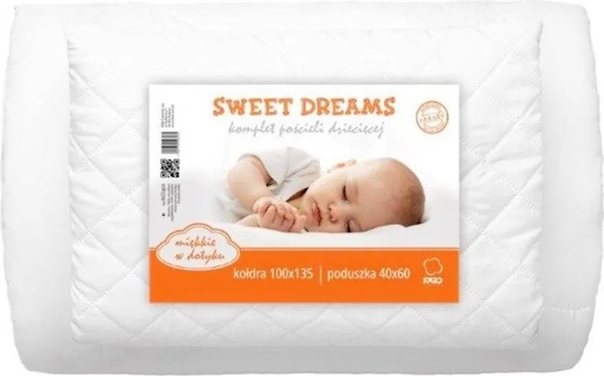 Súprava detskej prikrývky 100x135 cm a vankúša 40x60 cm do postieľky (Sweet Dreams) - rozbalená