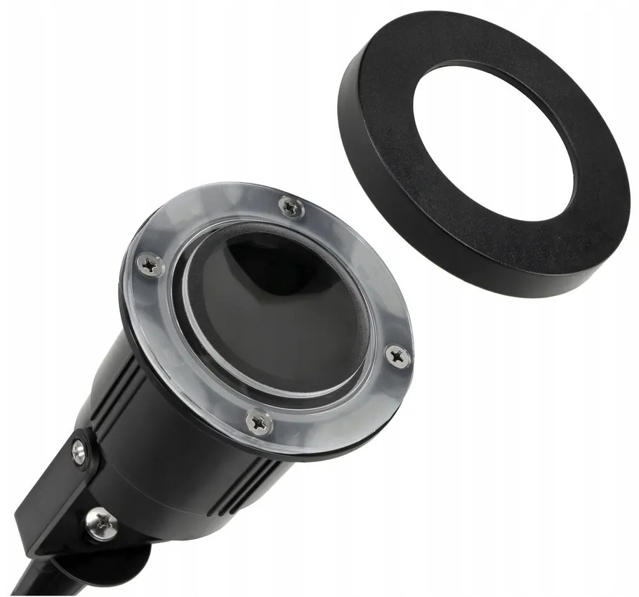 BERGE LED záhradná lampa - vstavaný reflektor GU10 - IP65 - čierna