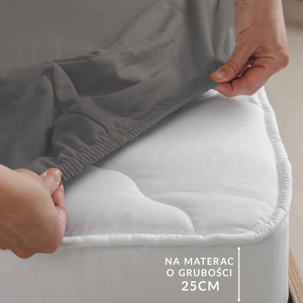 JERSEY PRESTIERADLO 160X200 CM, VÝŠKA 30 CM ANTRACIT