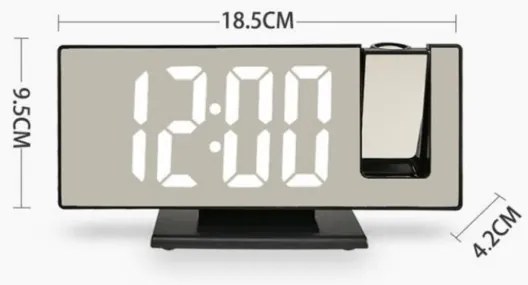 Zrkadlové digitálne hodiny so stojanom