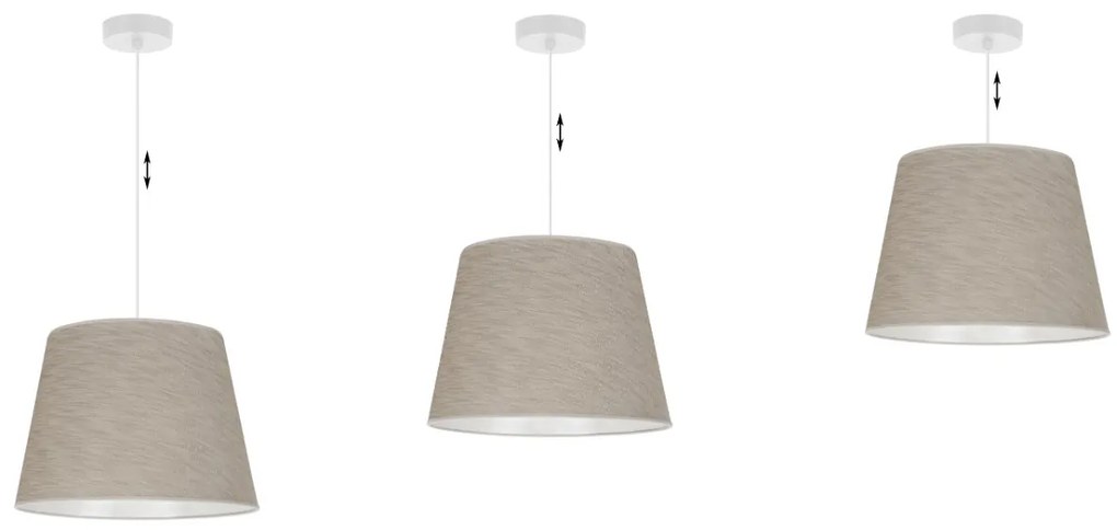 Závesné svietidlo Len, 1x béžové textilné tienidlo, (fi 38 cm), w