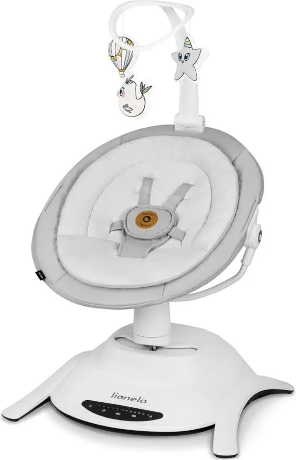 Lionelo - Detská hojdačka s melódiou BELLA Grey Concrete + diaľkové ovládanie