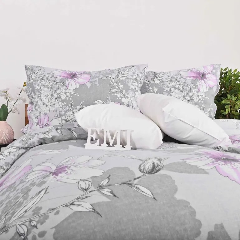 Flanelové obliečky Violet EMI, Štandardný set jednolôžko obsahuje 1x 140x200 + 1x 70x90