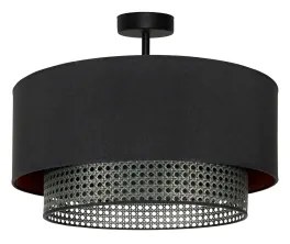 Duolla - Prisadený luster BOHO RATTAN 1xE27/15W/230V pr. 45 cm čierna