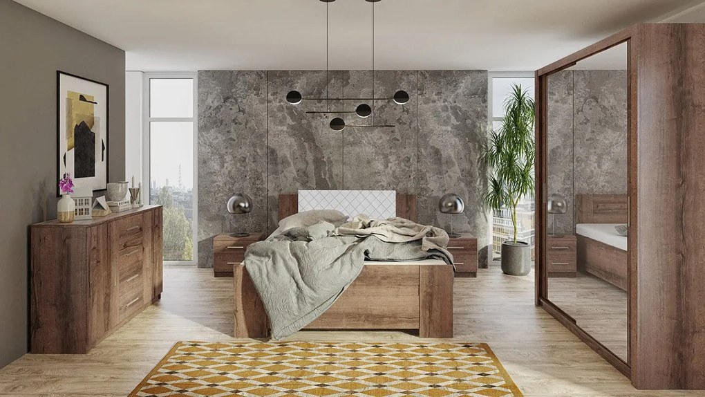 Spálňa Kler IV, Farby: biela / biely + ekokoža soft 020 pik