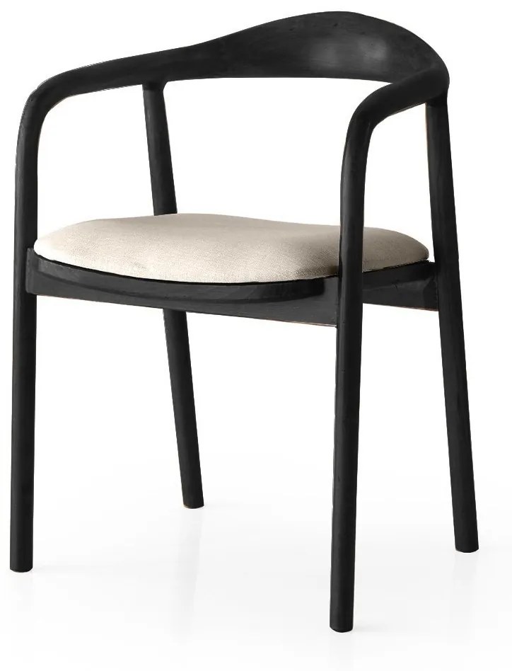 Jedálenská stolička PA z masívu svetlosivá/čierna