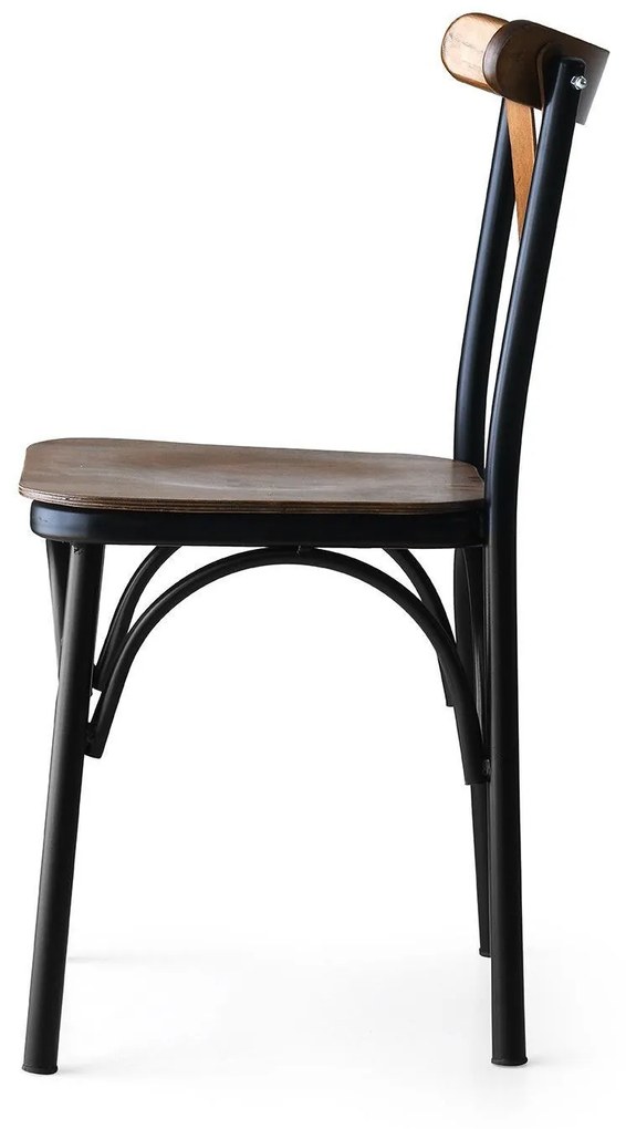 Súprava 4 ks jedálenských stoličiek Ekol z masívu orech/čierna