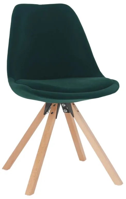 Stolička v retro štýle smaragdová Velvet látka