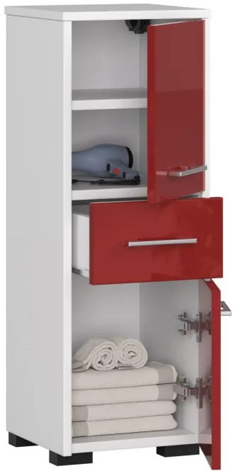 Kúpeľňová skrinka FIN 30 2D 1SZ 85 cm červená, lesk